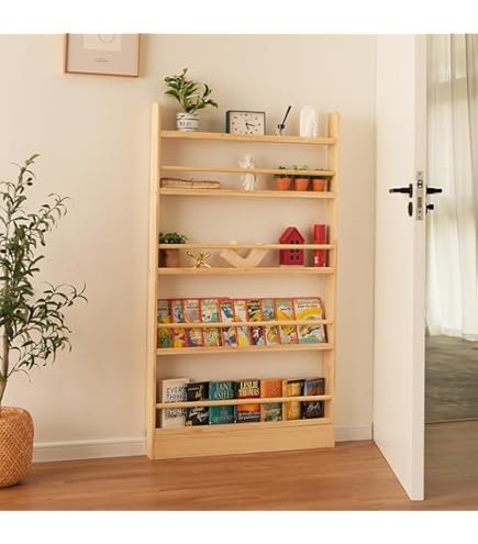 6-tier behind-the-door bookshelf with space-saving vertical shelves for books, décor, and storage in bedrooms, living rooms, home offices, and small spaces.