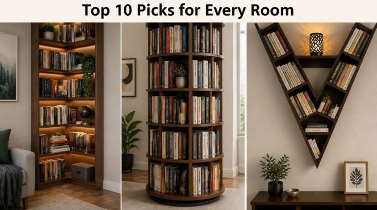 Best bookshelf designs featuring modern corner, rotating, and wall-mounted bookshelves for stylish home organization | best bookshelf for kids